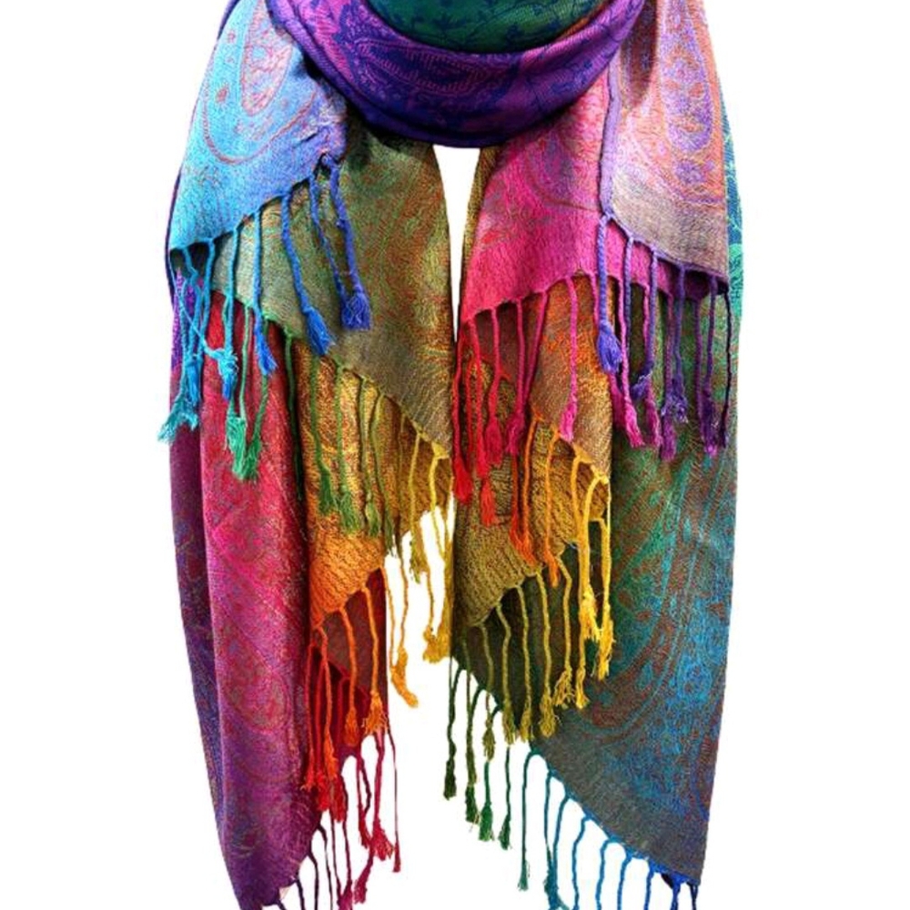 Paisley Patterned Multicolor Scarf - Picture 5 of 11